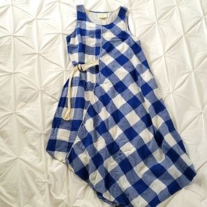 Anthropoligie Maeve asymmetrical gingham dress